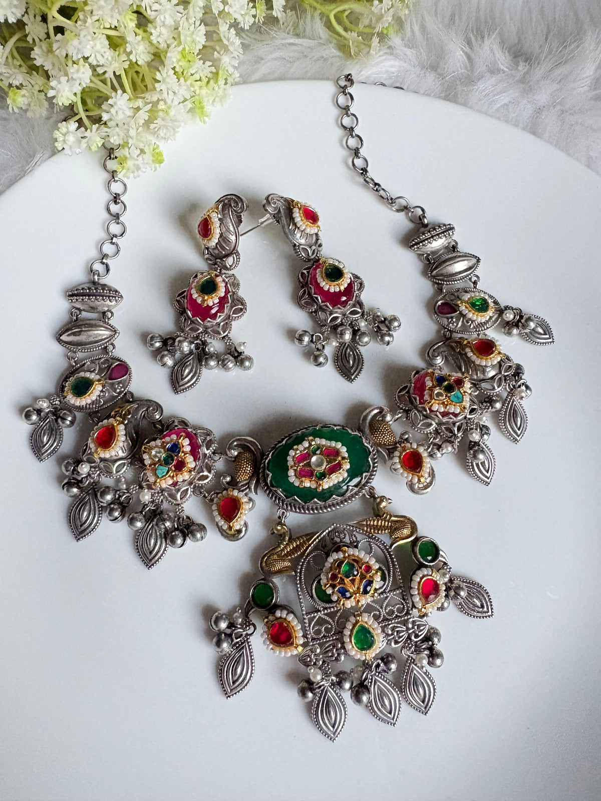 RangRangi Raas Kundan Necklace Set | Dual Tone SLA Jewellery
