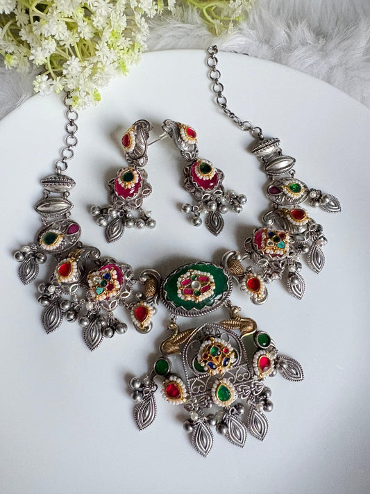 RangRangi Raas Kundan Necklace Set | Dual Tone SLA Jewellery