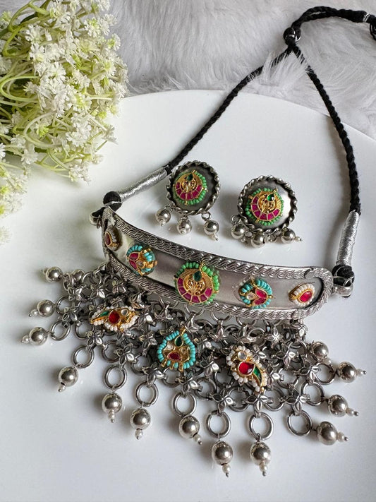 Rajputana Rangilo Haad Kundan Necklace Set | Premium SLA Rajasthani Necklace with Earrings