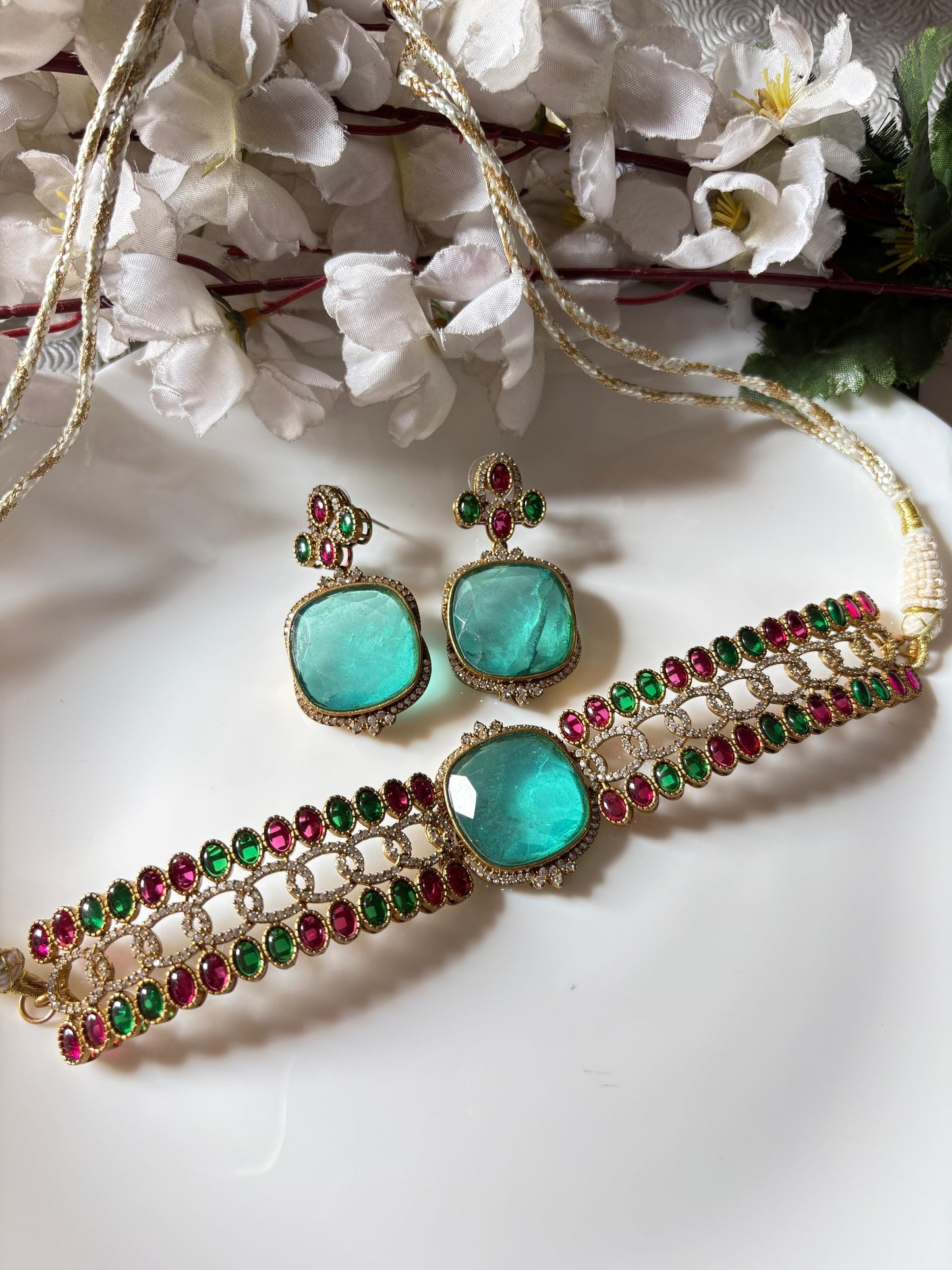 Veloura Marble Stone Necklace Set | Designer Premium Jewellery