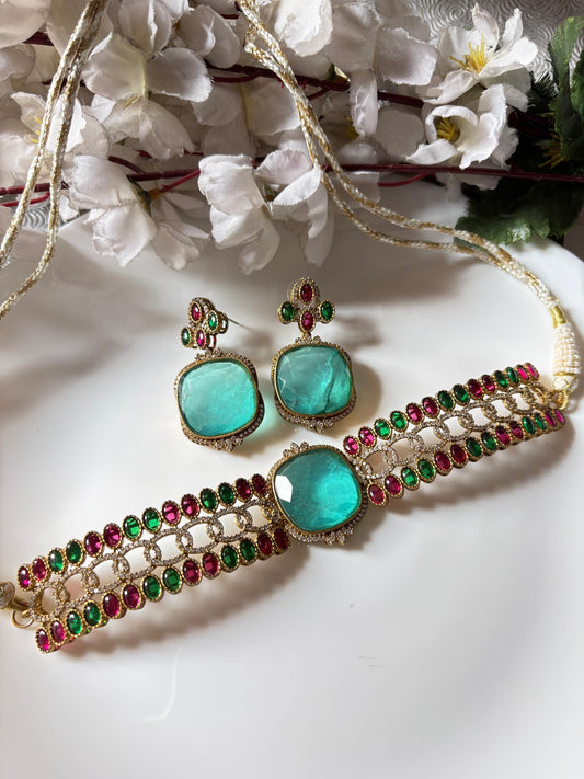 Veloura Marble Stone Necklace Set | Designer Premium Jewellery