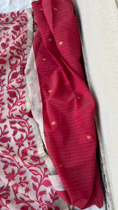 Premium Soft Linen Saree with Weaving Work Design