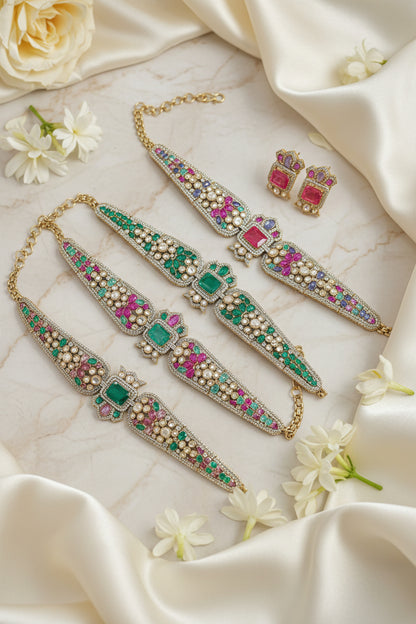 Vasundhara Multicolour Kundan Choker | Premium Traditional Indian Jewellery for Women