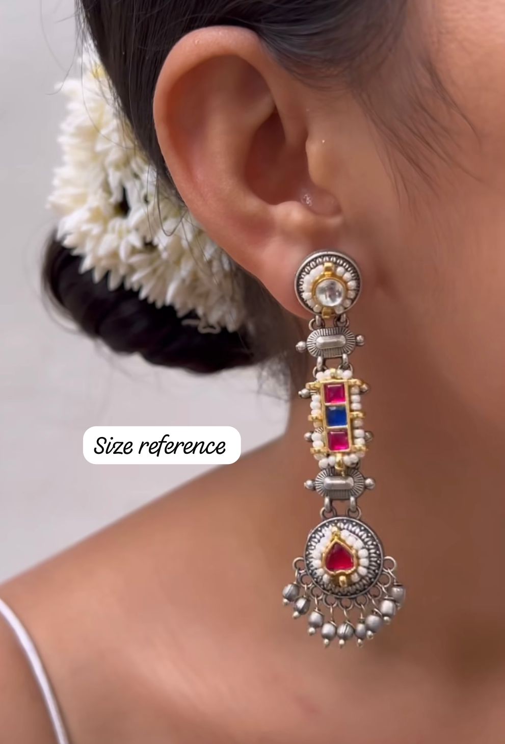 Aarini Dual-Tone Kundan Fusion Dangler Earrings