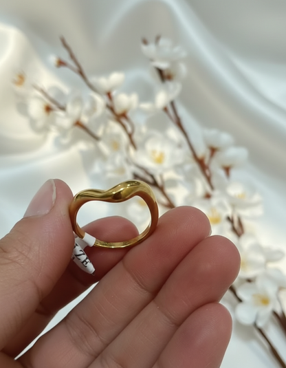 Molten Luxe Anti-Tarnish Adjustable Ring | Sculpted Open Gold Band