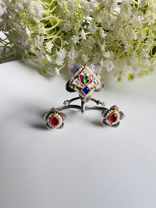 Nayantara SLA Kundan Fusion Adjustable Ring | Multicolour Statement Ring