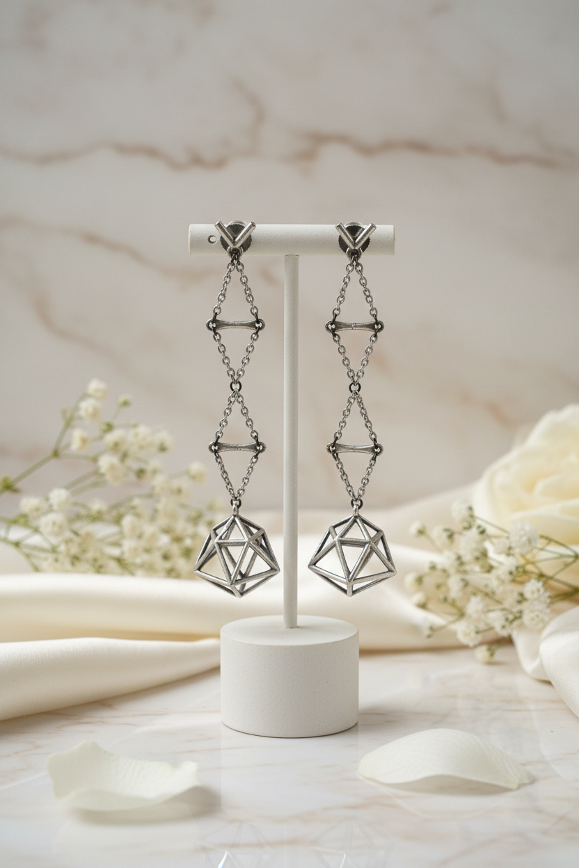 Aarvika Edge Premium SLA Long Statement Earrings Online