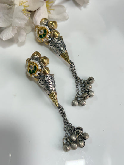 Kundan Dualtone Earrings by Alankrent