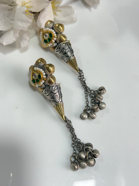 Kundan Dualtone Earrings by Alankrent