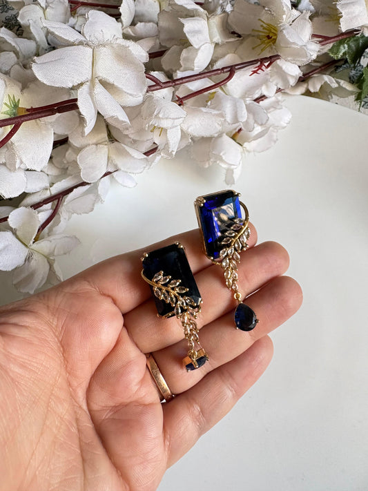 Luxury Crystal Drop Earrings With Gold Finisj by Alankrent