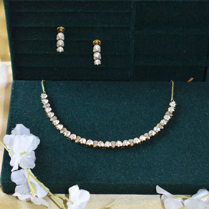 Zivara Victorian Maharani Polki Moissanite Necklace Set Minimal Bridal Wedding | Premium Indian Jewellery