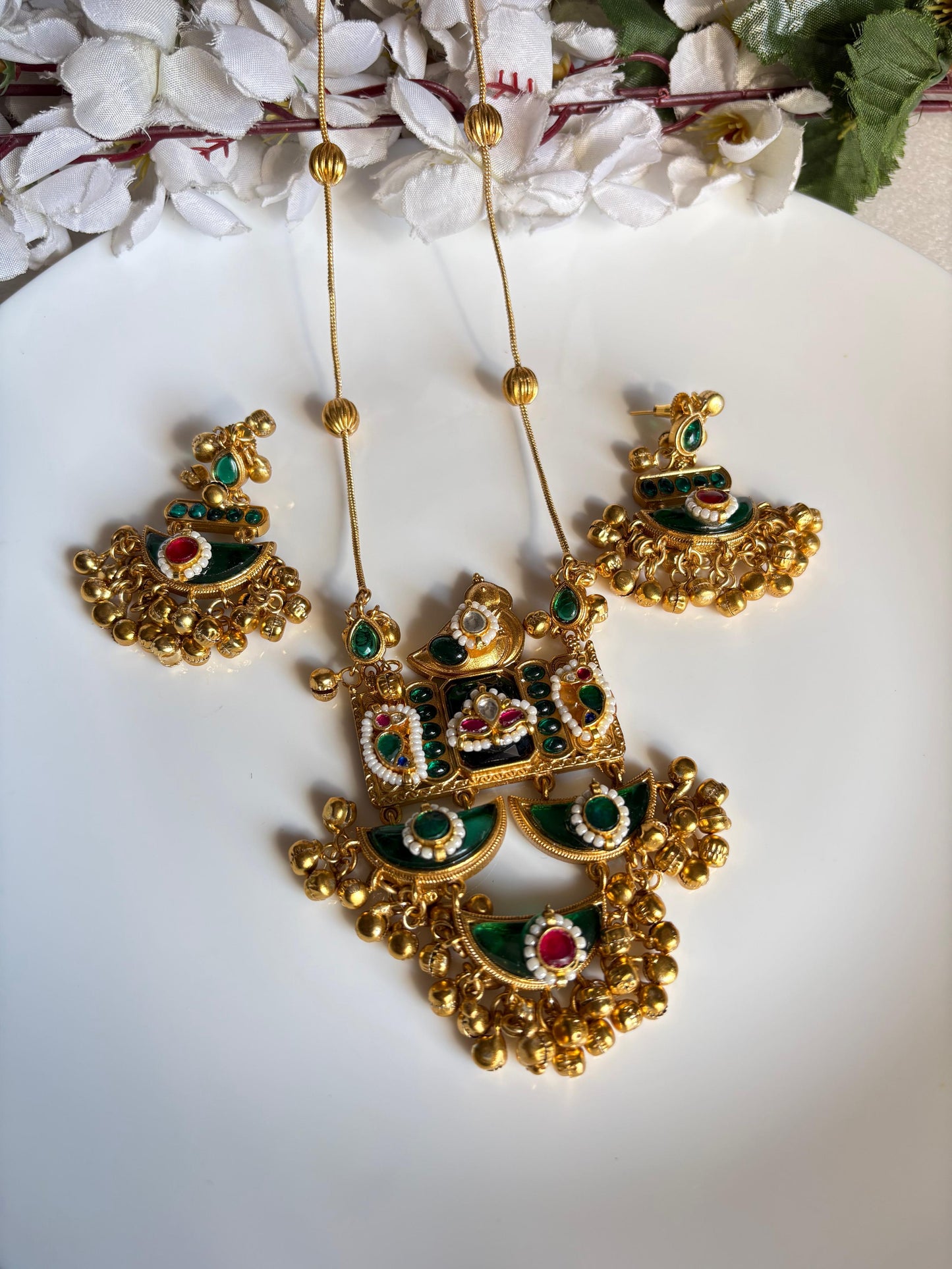 Apala Long Necklace With Kundan Fusion Budget Collection Bulk Available Alankrent Ak Akfl by Alankrent