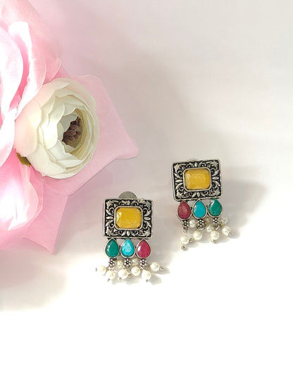 Affordable Silver-Look Ethnic Earrings | Collection of Studs & Danglers for Women