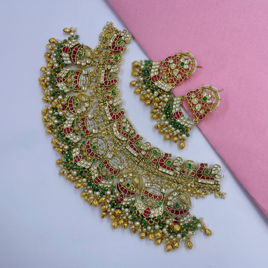 Handcrafted Pacchi Kundan Choker Set with Earrings | Bridal Statement Jewellery – Alankrent