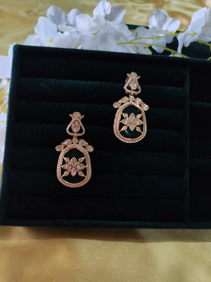 Ruhvika Polki Statement Drop Earrings Emerald Stone Elegant Occasion Jewellery | Premium Indian Jewellery