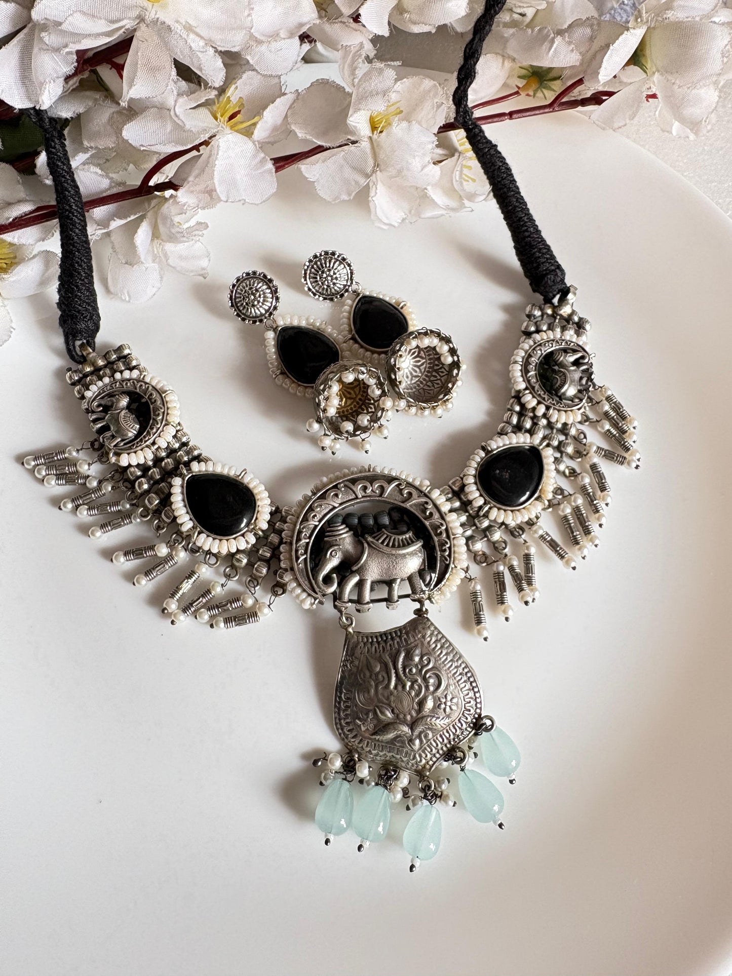 Elephant Hasli Jhumka Set - Alankrent Luxe