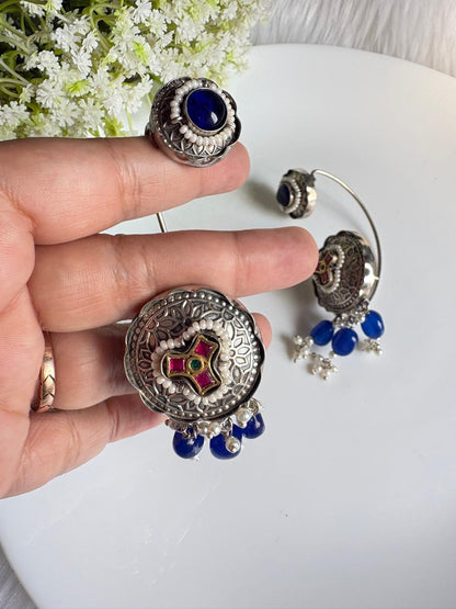 Vamshika Kundan Fusion Stone Ear Cuffs | Traditional Indian Statement Earrings