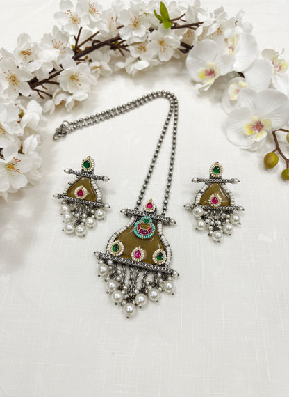 The Ruhani Meenakari Statement Sets | Available in Blue & Maroon