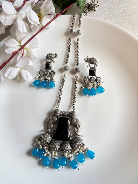 Elephant Long Chain Pendant - Alankrent Luxe