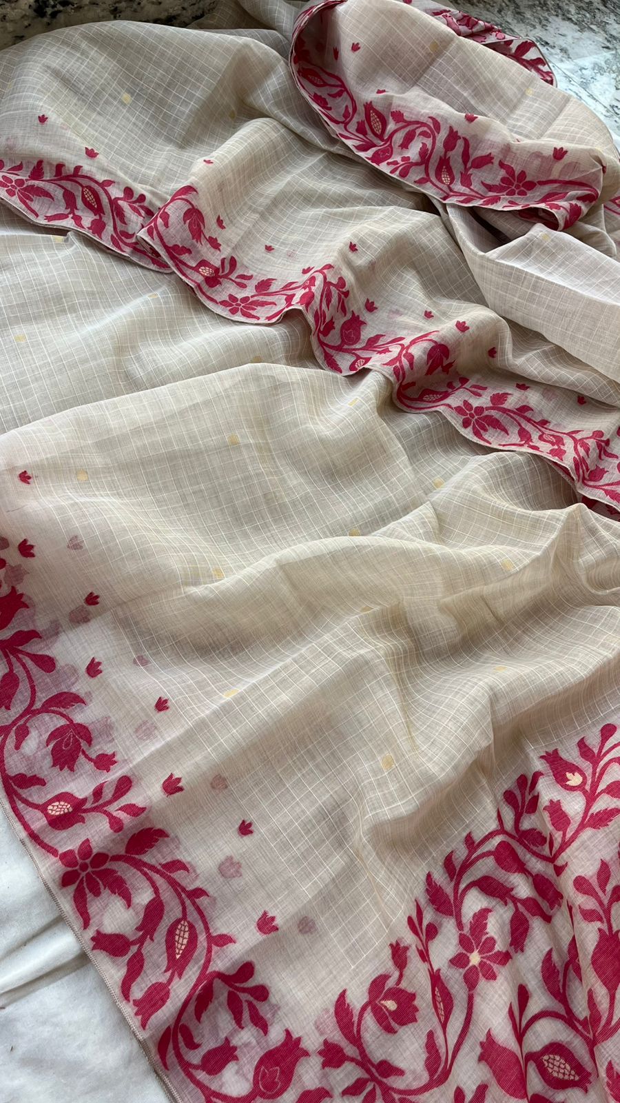 Premium Soft Linen Saree with Weaving Work Design