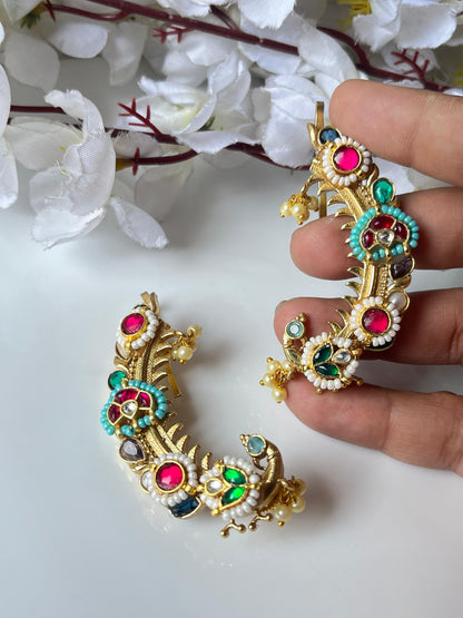 Statement Pacchi Kundan Semi-Silver Earcuff – Festival & Party Wear