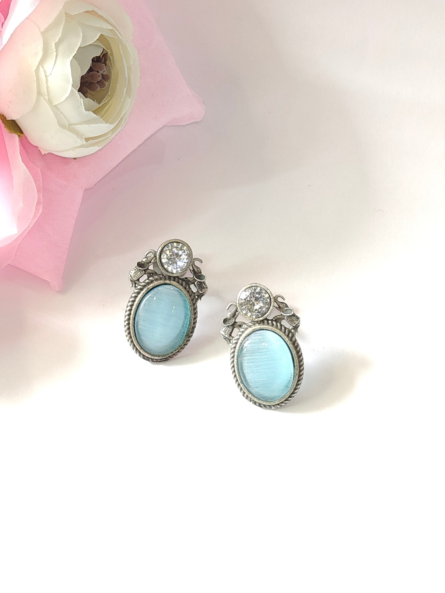 Affordable Silver-Look Ethnic Earrings | Collection of Studs & Danglers for Women