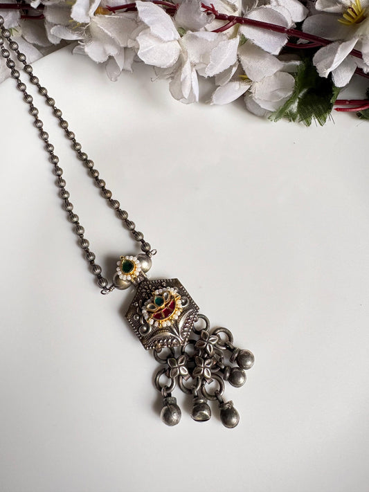 Vanya Kundan Fusion SLA Necklace | Silver Look Traditional Jewellery