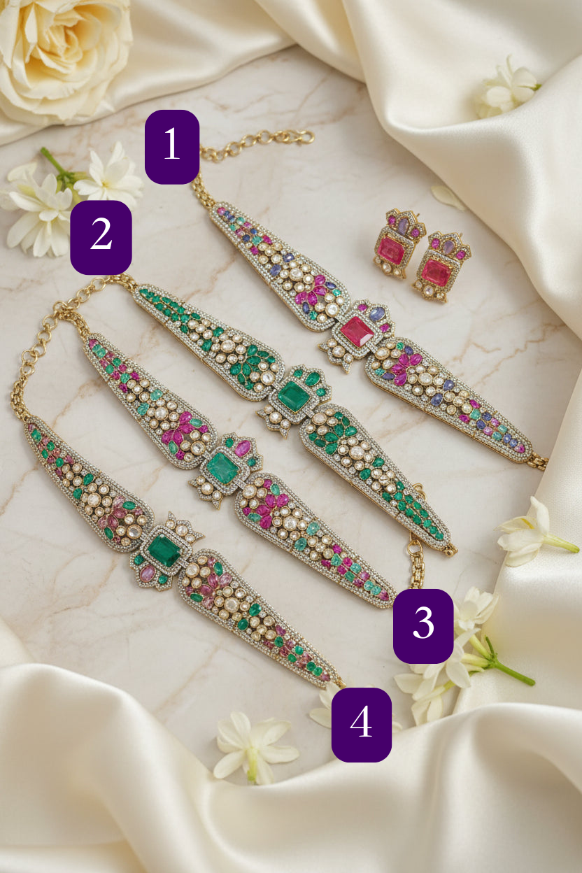 Vasundhara Multicolour Kundan Choker | Premium Traditional Indian Jewellery for Women