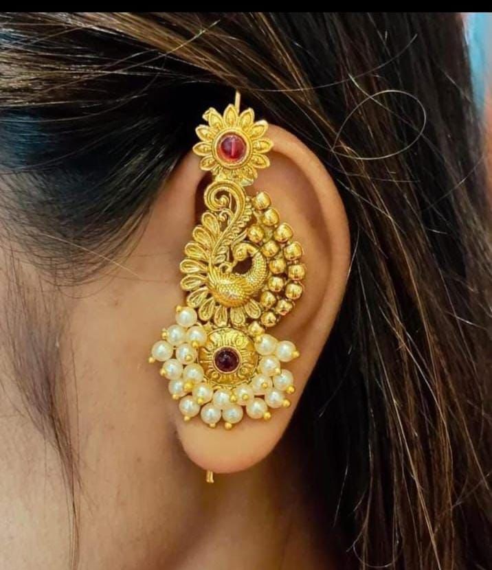 Mayur Pearl Kaan Earcuff | Buy Bahubali Earrings Online India
