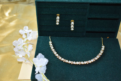 Zivara Victorian Maharani Polki Moissanite Necklace Set Minimal Bridal Wedding | Premium Indian Jewellery