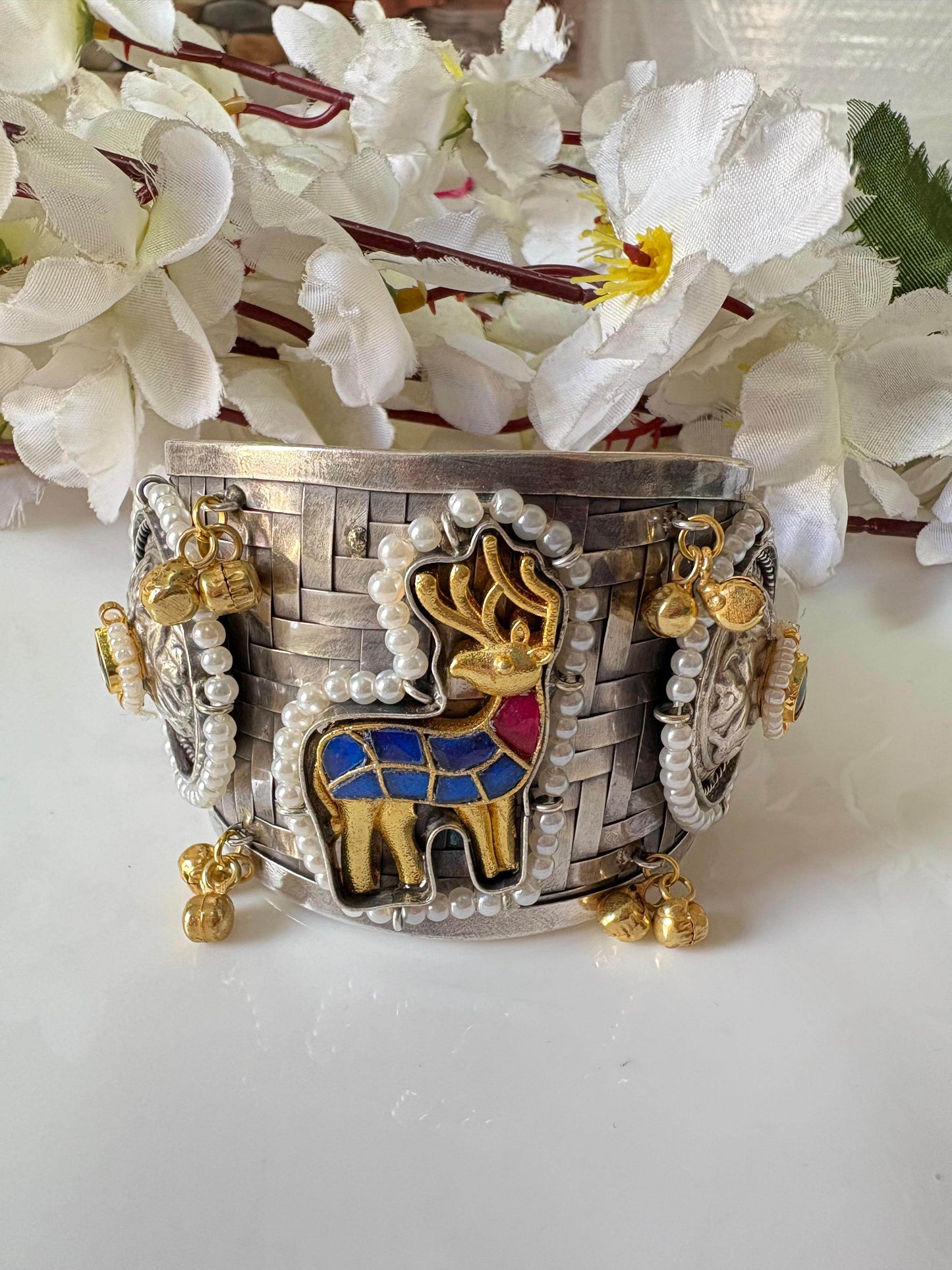 Mriga Kundan Kada – Deer Pacchi SLA Brass Kada - Alankrent Luxe