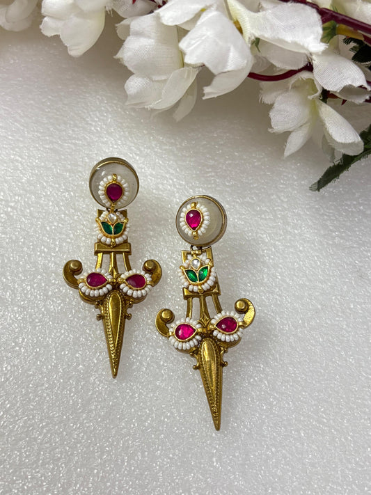 Fusion Earrings in German Silver dual tone