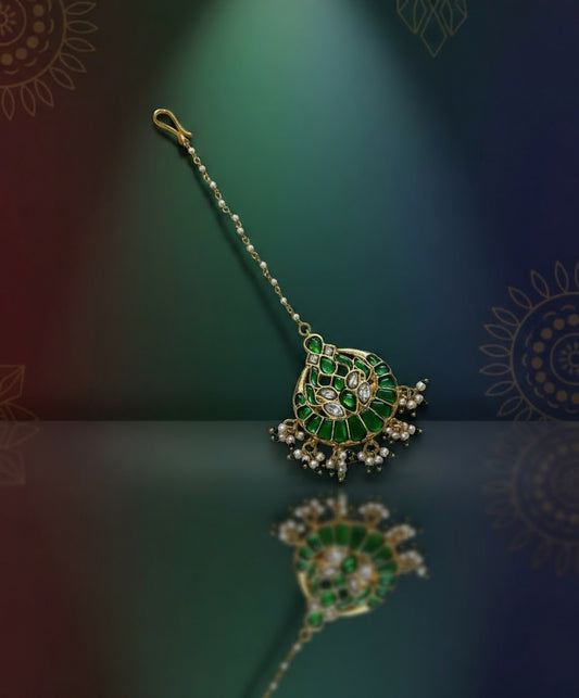 Green Exclusive Maangtikas – Uncut Polki & Premium Kundan Pieces