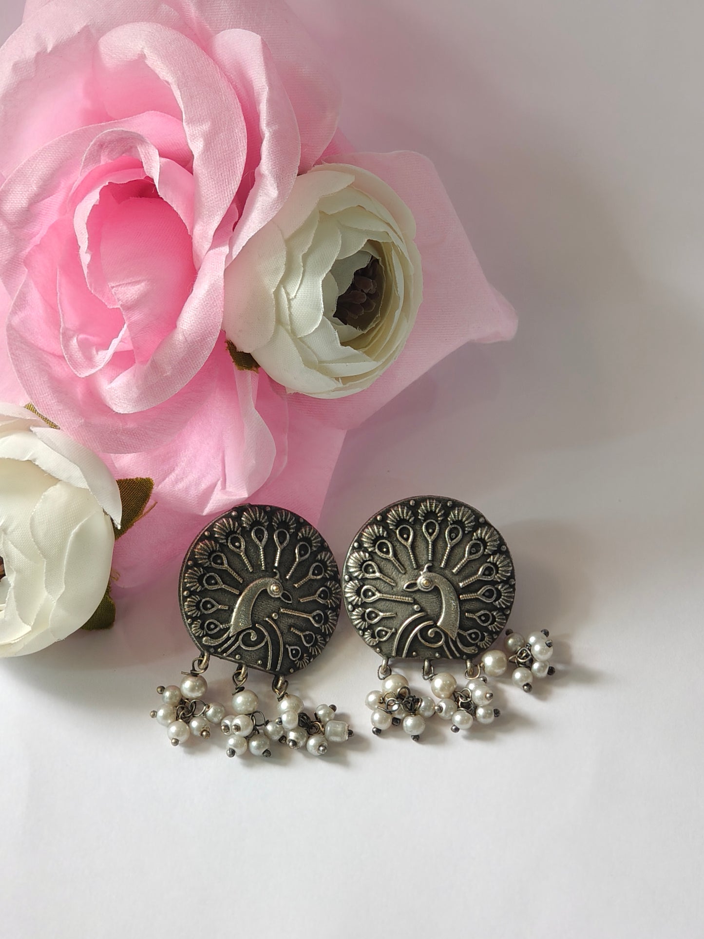 Affordable Silver-Look Ethnic Earrings | Collection of Studs & Danglers for Women