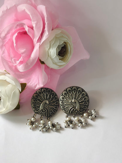 Affordable Silver-Look Ethnic Earrings | Collection of Studs & Danglers for Women