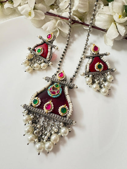 The Ruhani Meenakari Statement Sets | Available in Blue & Maroon