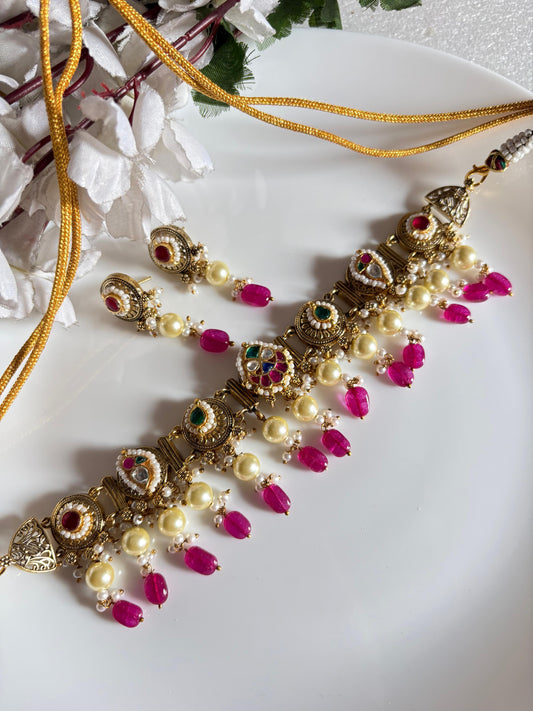Kundan Gold Choker Necklace by Alankrent