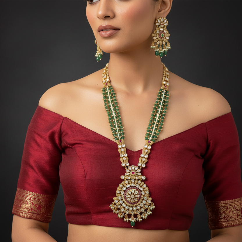 Elara Polki Haar Set